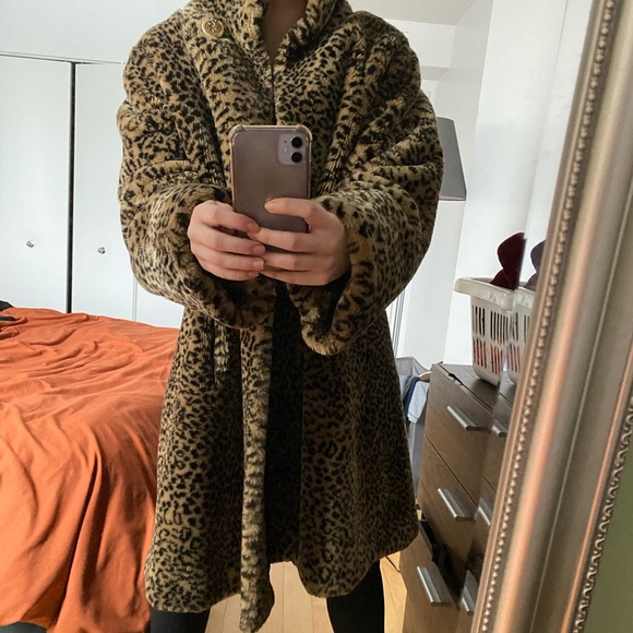 Oversized leopard fauz fur coat - Picture 4 of 4
